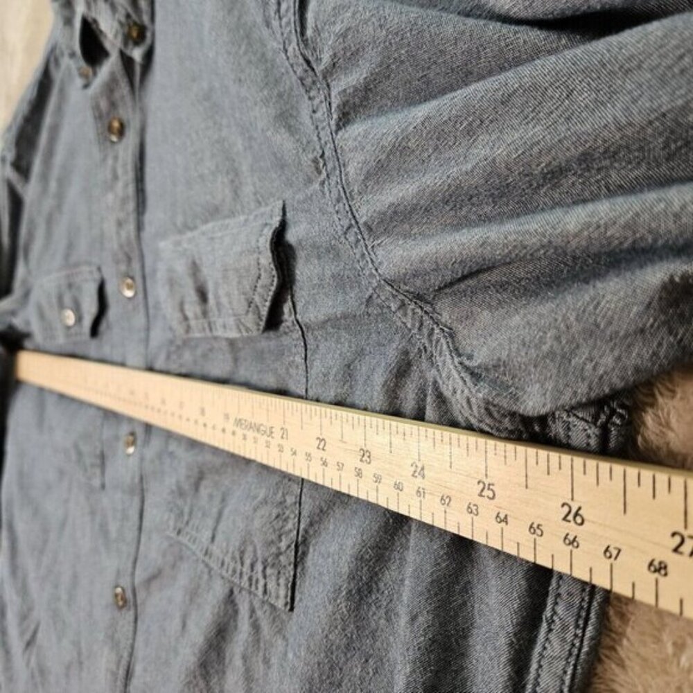 Carhartt Shirt Button-Down Gray Pocket Loose Fit Long Sleeve Mens Sz XL Workwear - Picture 3 of 10